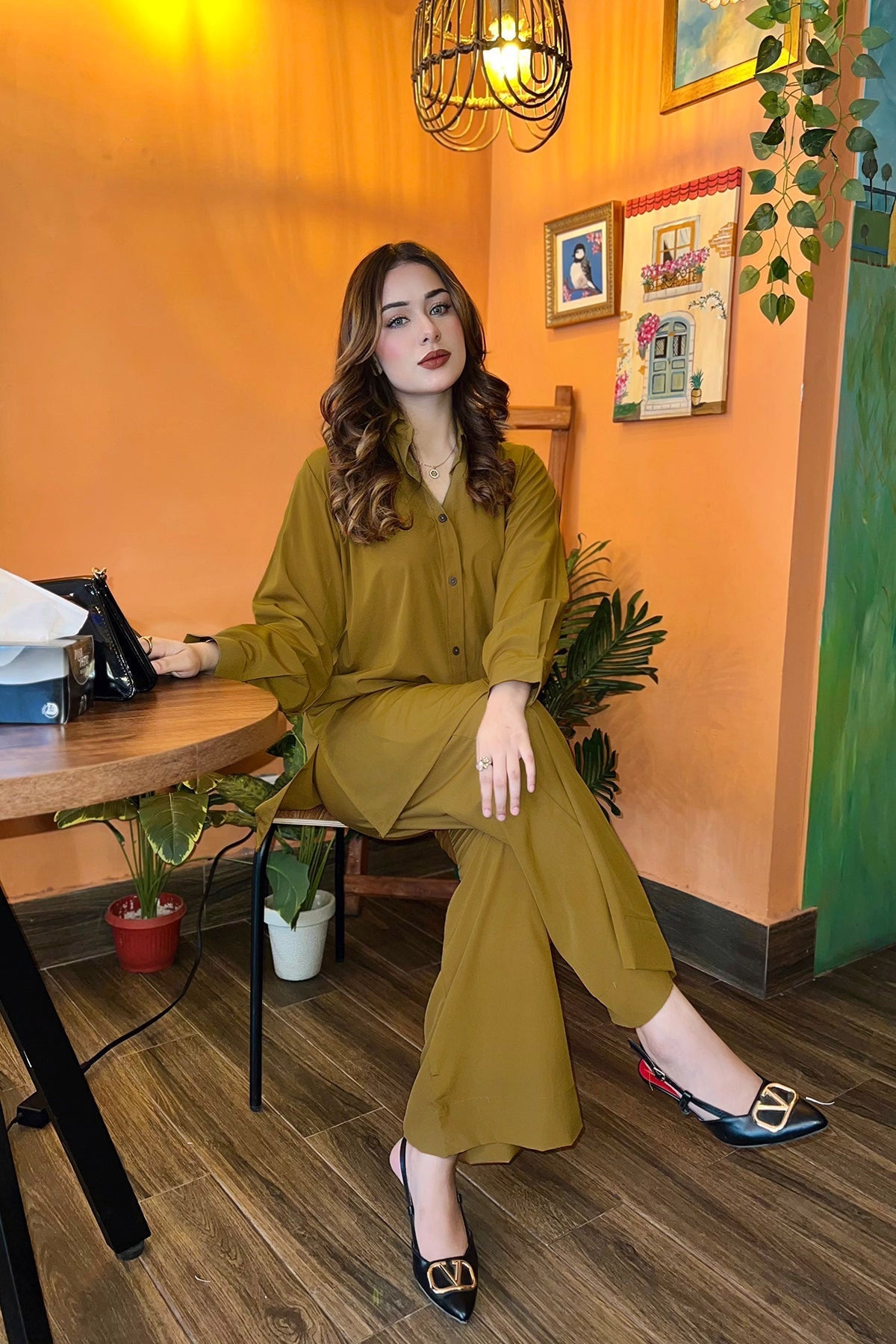 Classic Caramel Co Ord Set - Peach Republic