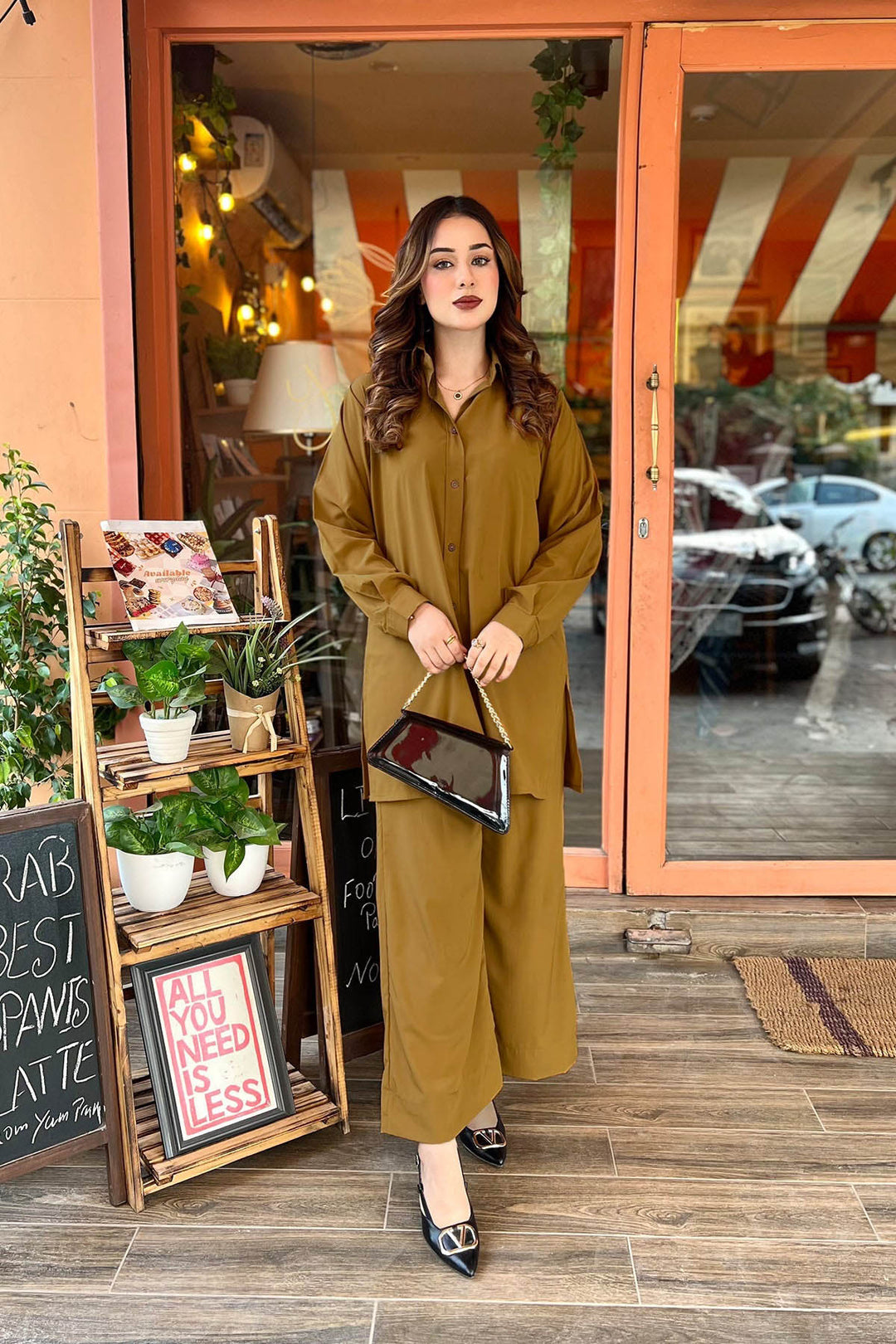 Classic Caramel Co Ord Set - Peach Republic