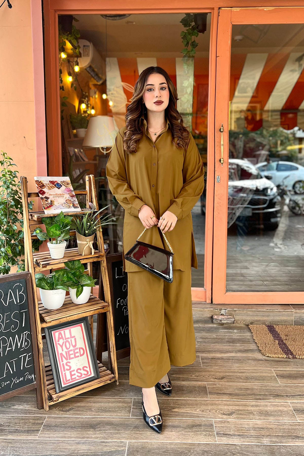 Classic Caramel Co Ord Set - Peach Republic