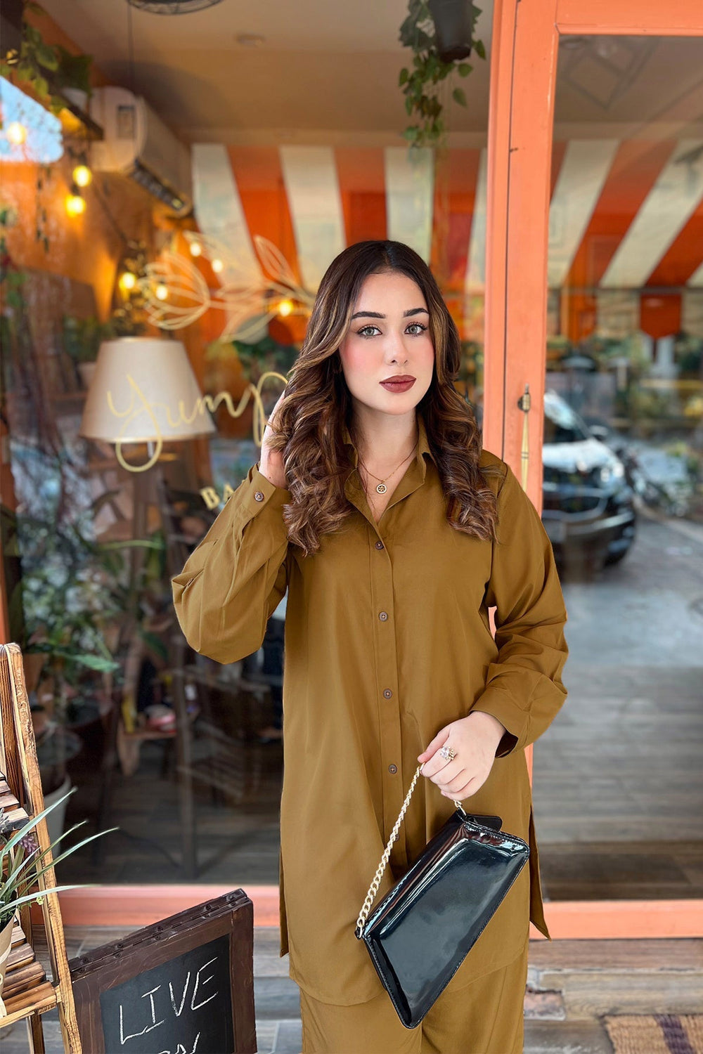 Classic Caramel Co Ord Set - Peach Republic