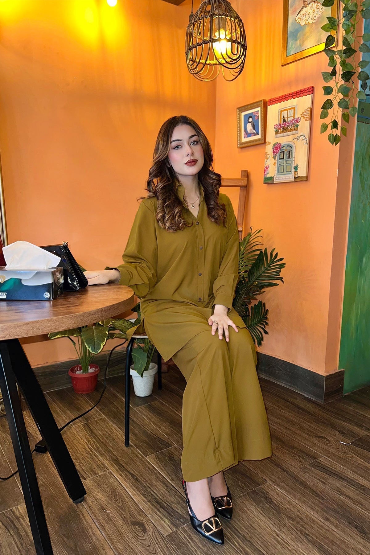 Classic Caramel Co Ord Set - Peach Republic