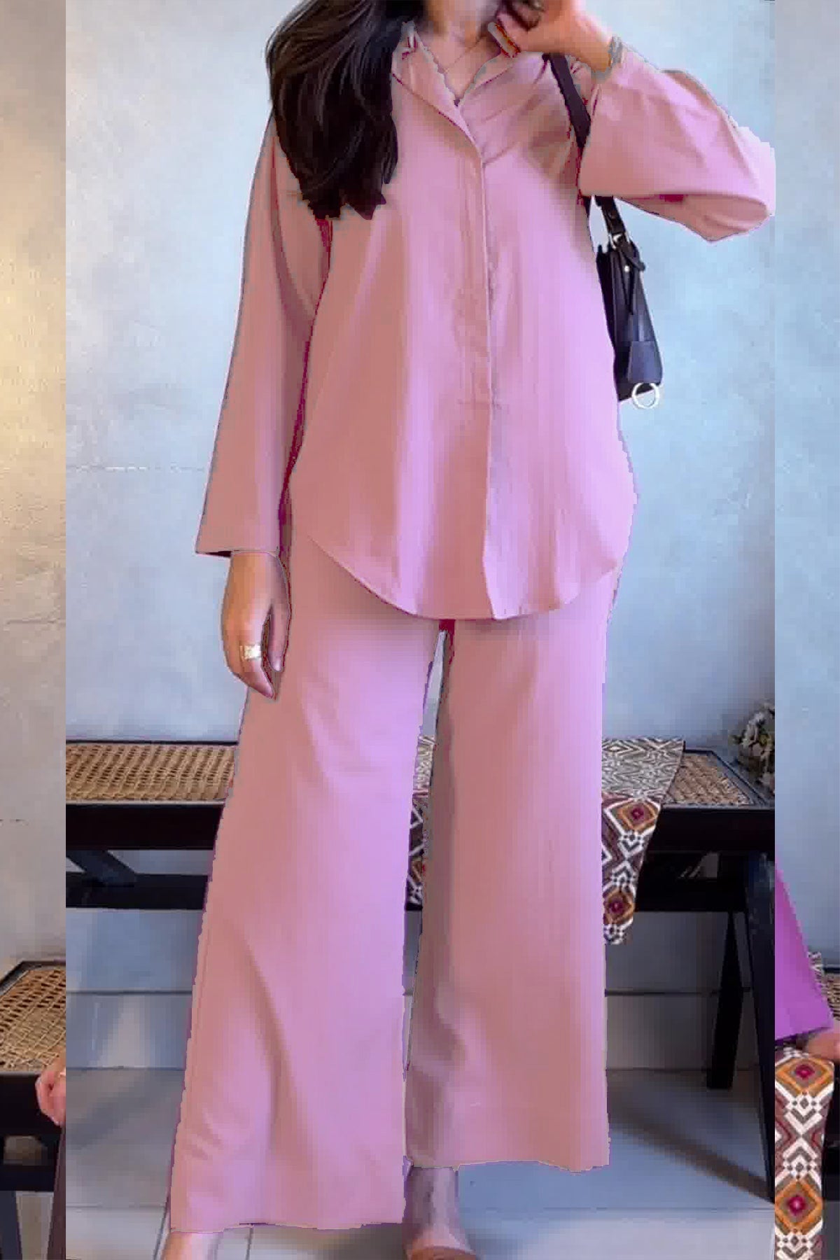 Classic Co Ord Set - 02 - Peach Republic
