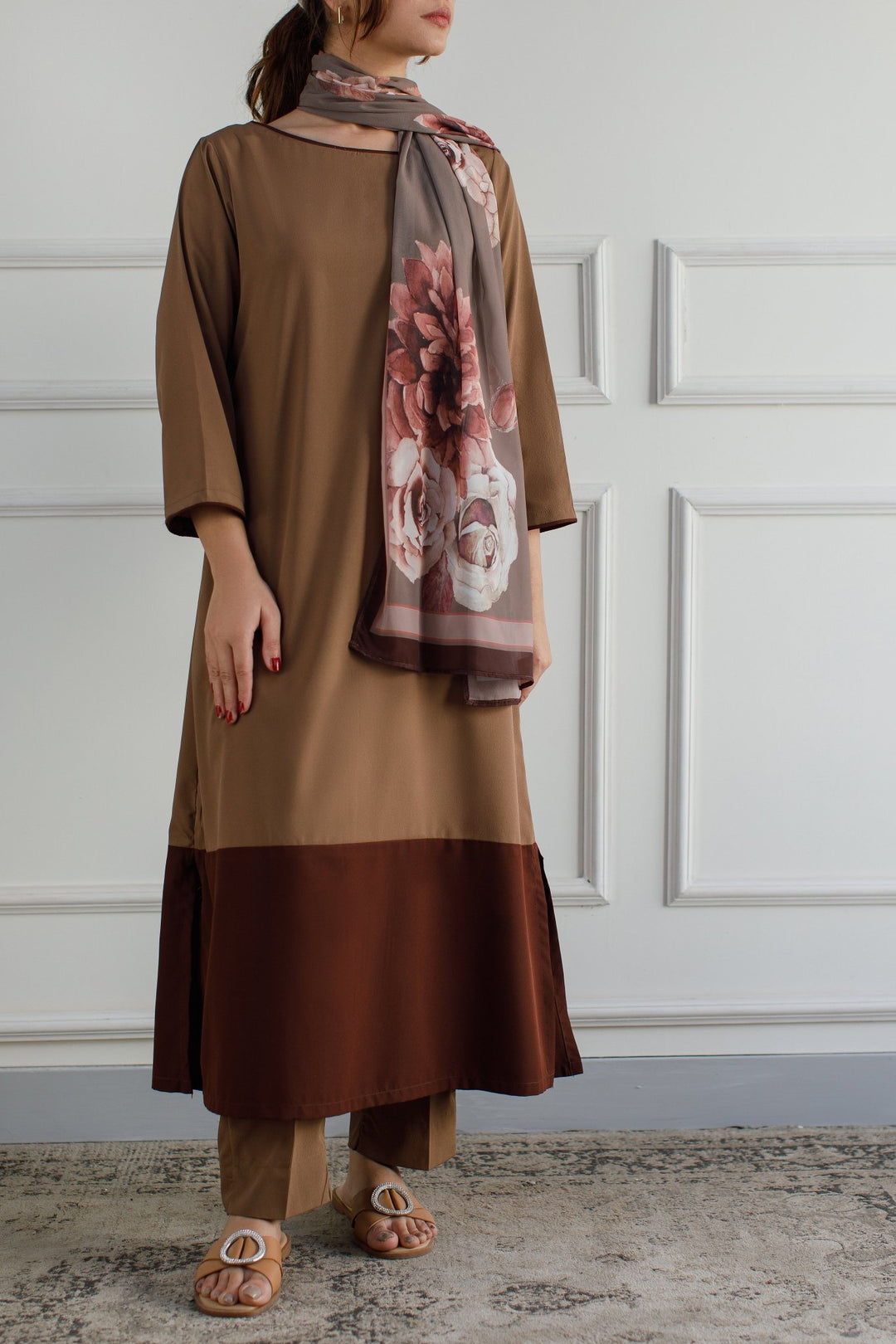 Colour Block Dress - 01 - Peach Republic