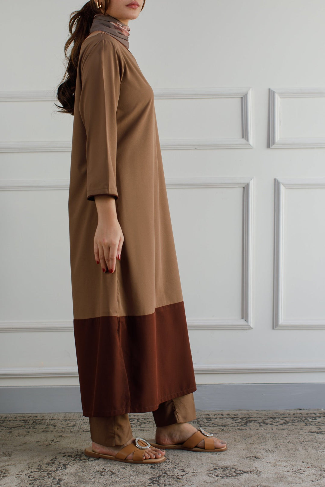 Colour Block Dress - 01 - Peach Republic