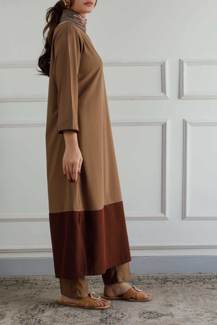 Colour Block Dress - 01 - Peach Republic