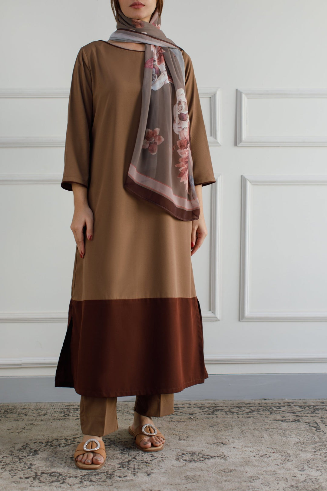 Colour Block Dress - 01 - Peach Republic