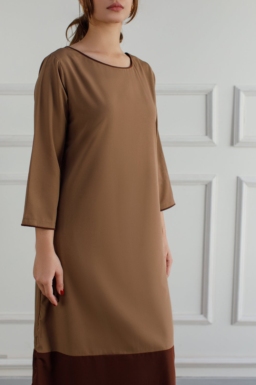 Colour Block Dress - 01 - Peach Republic