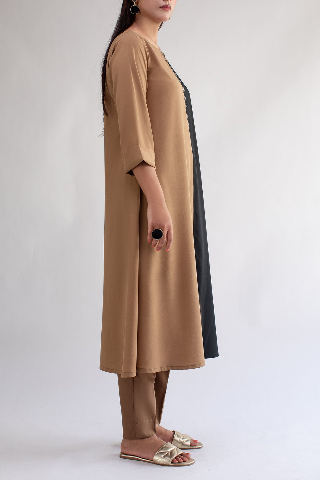 Colour Block Dress - 02 - Peach Republic