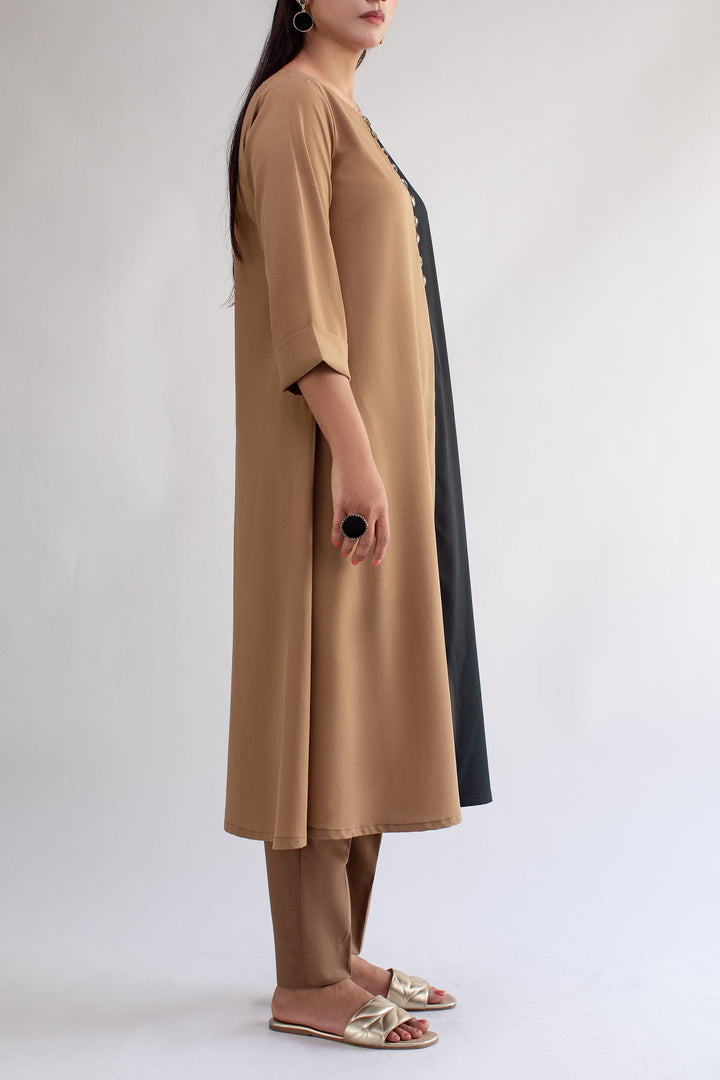 Colour Block Dress - 02 - Peach Republic