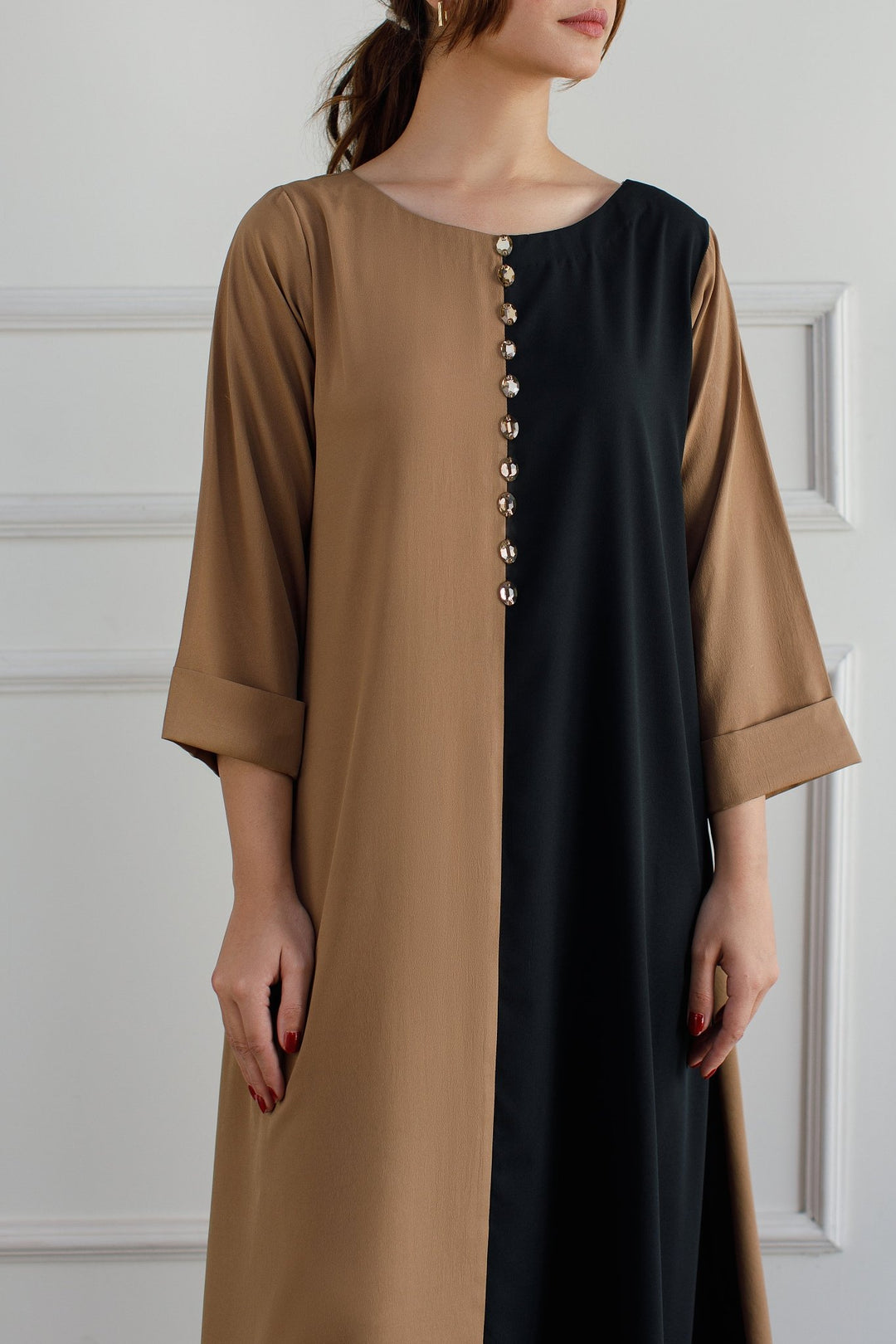 Colour Block Dress - 02 - Peach Republic