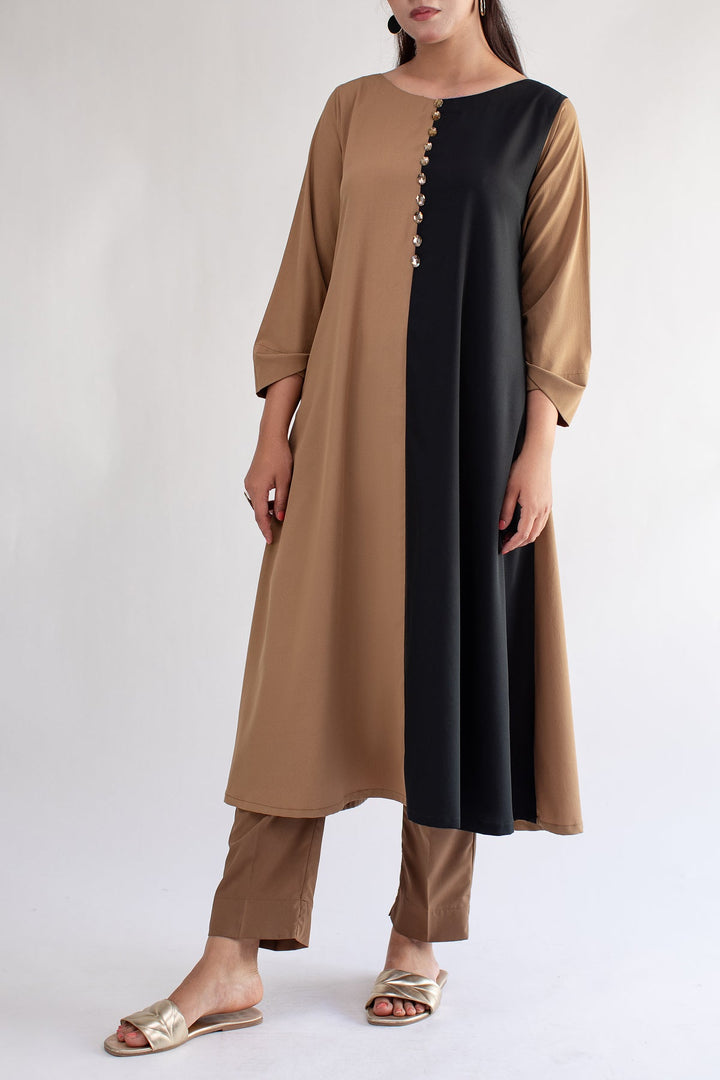 Colour Block Dress - 02 - Peach Republic