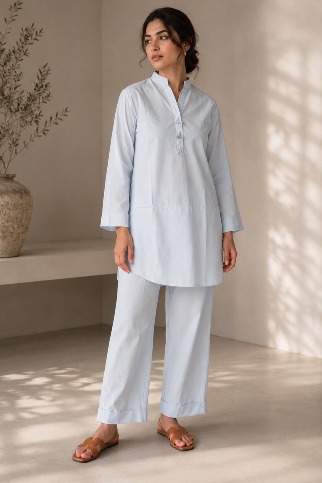 Sky Blue CAMBRIC CO-ORD SET