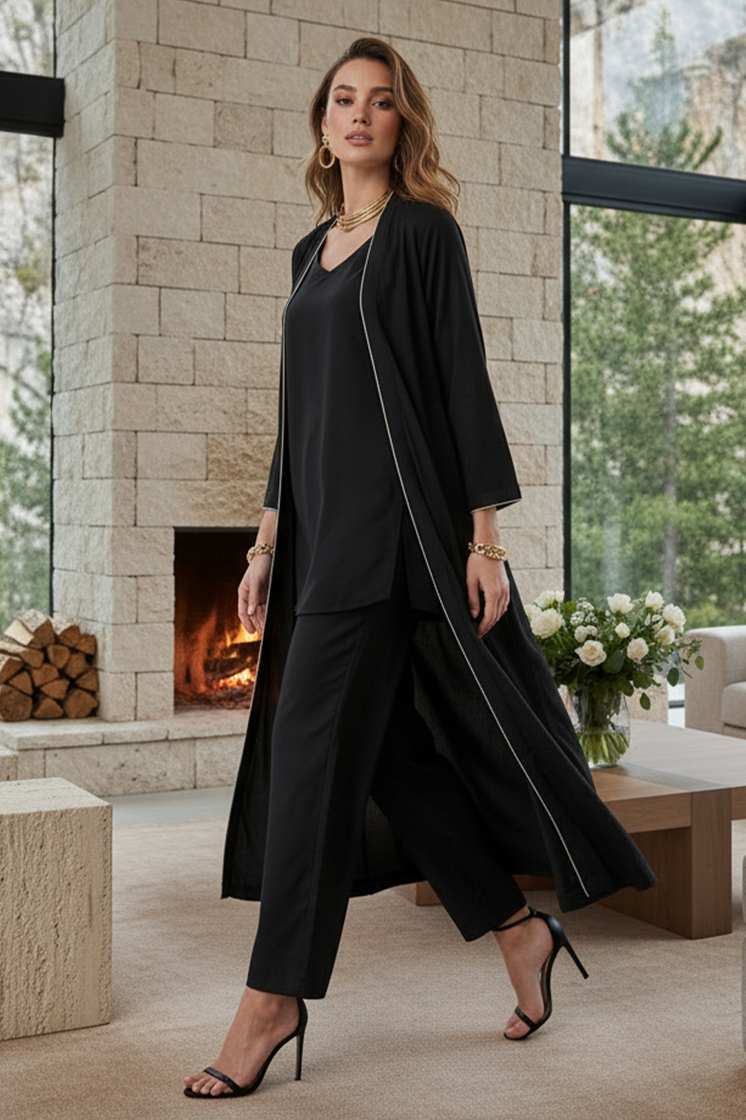 Black Cambric Layered Dress