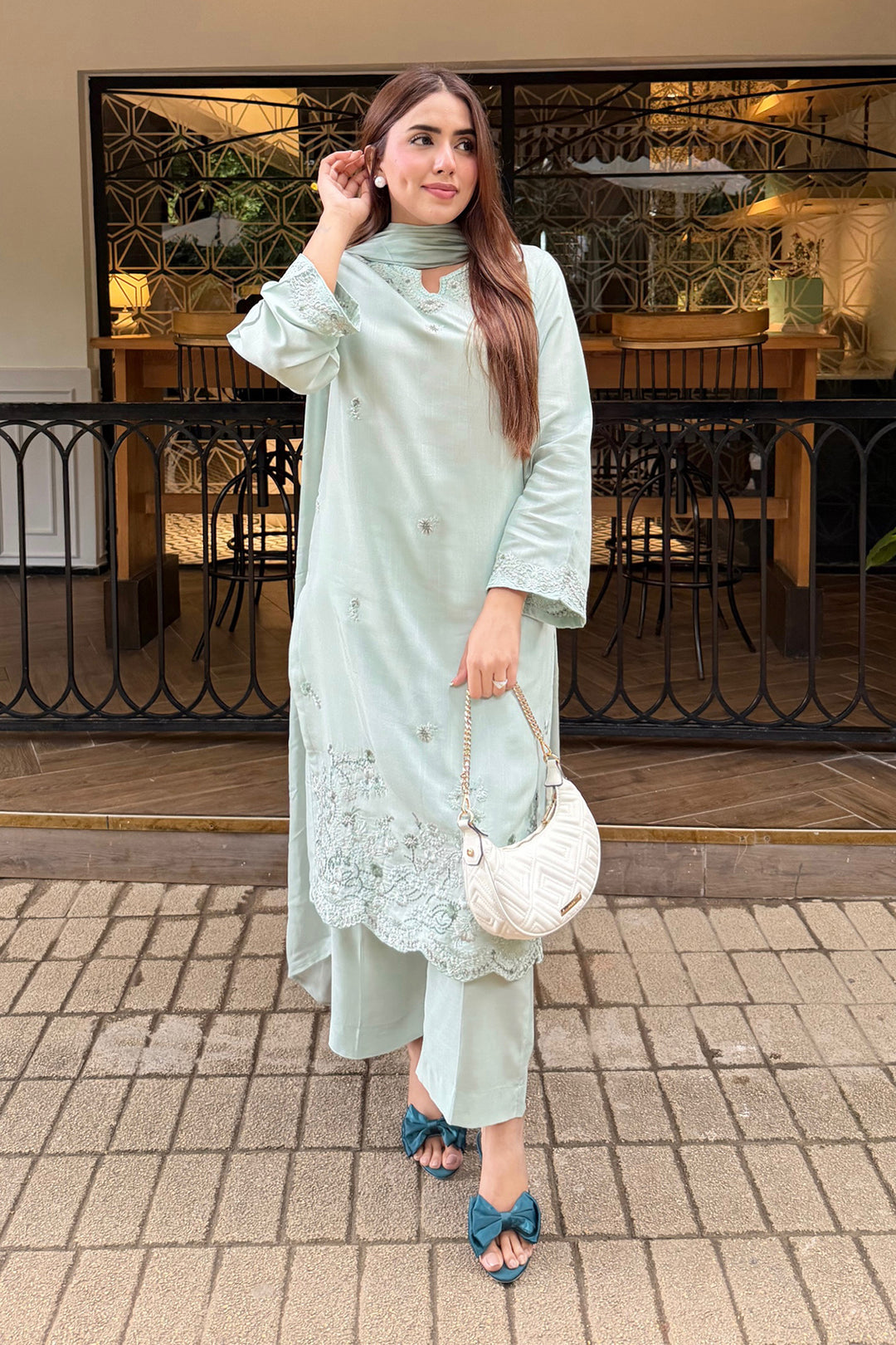 Mint Whisper Embroidered 3-Piece Set
