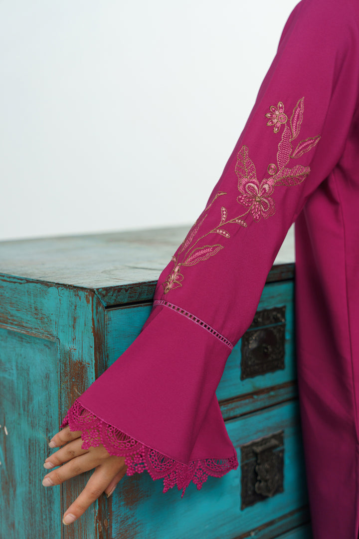 Mauve Pink Embroidered Co Ord Set