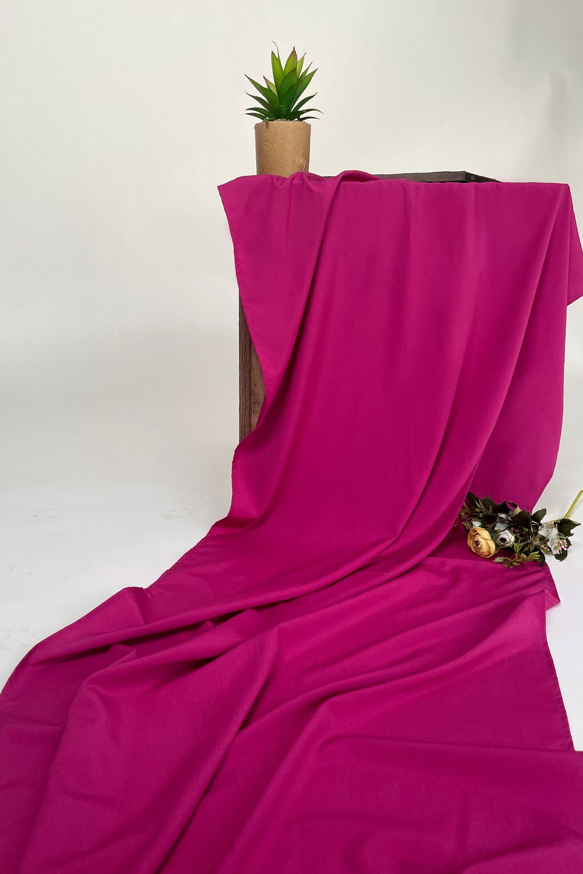 Deep Pink Plain Scarf - Peach Republic