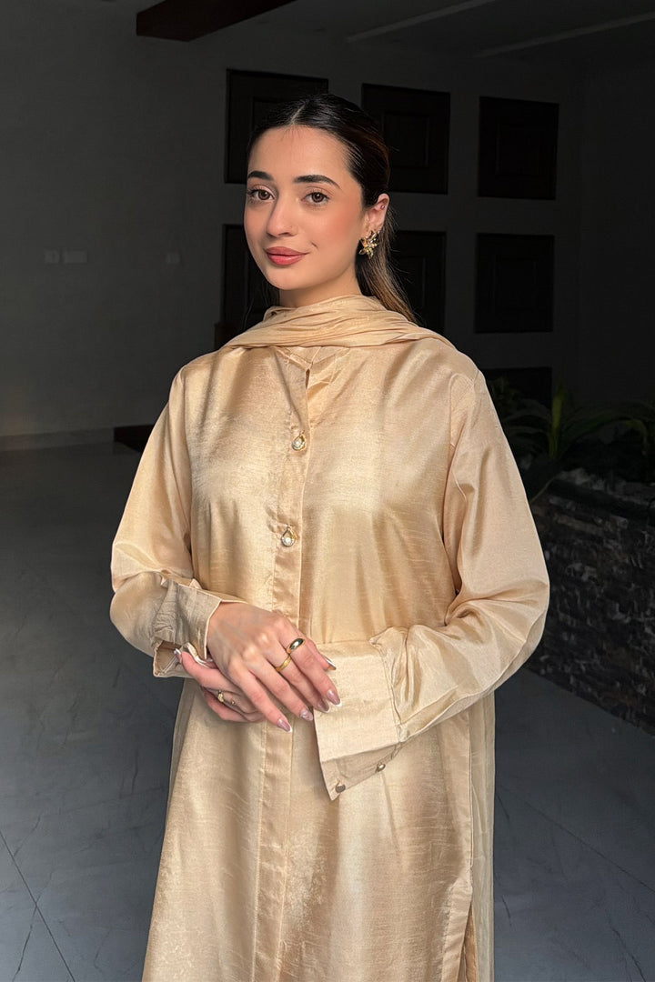 Champagne Korean Silk 3-Piece Set