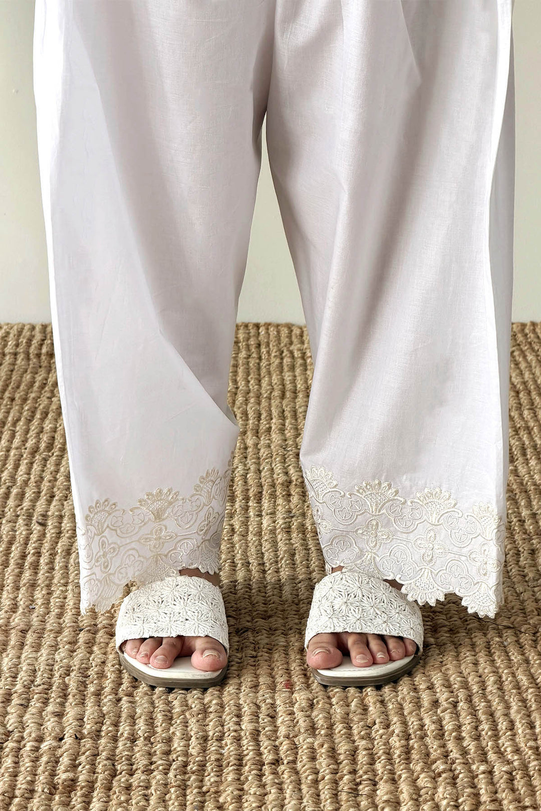 White Embroidered Shalwar