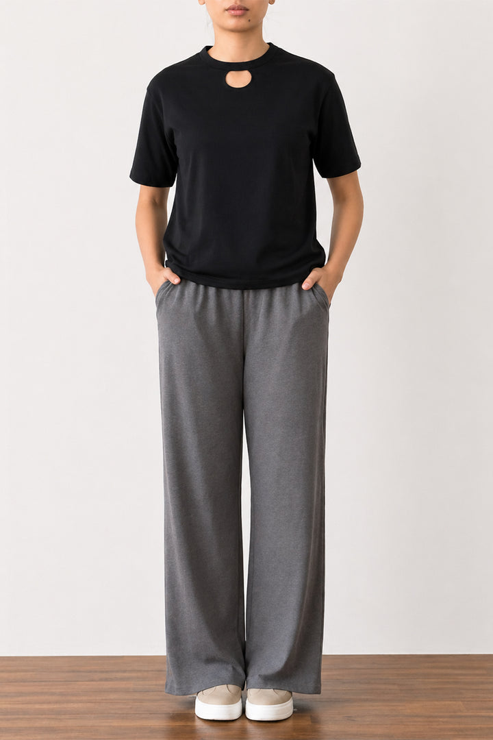 Grey Wide Leg Trouser