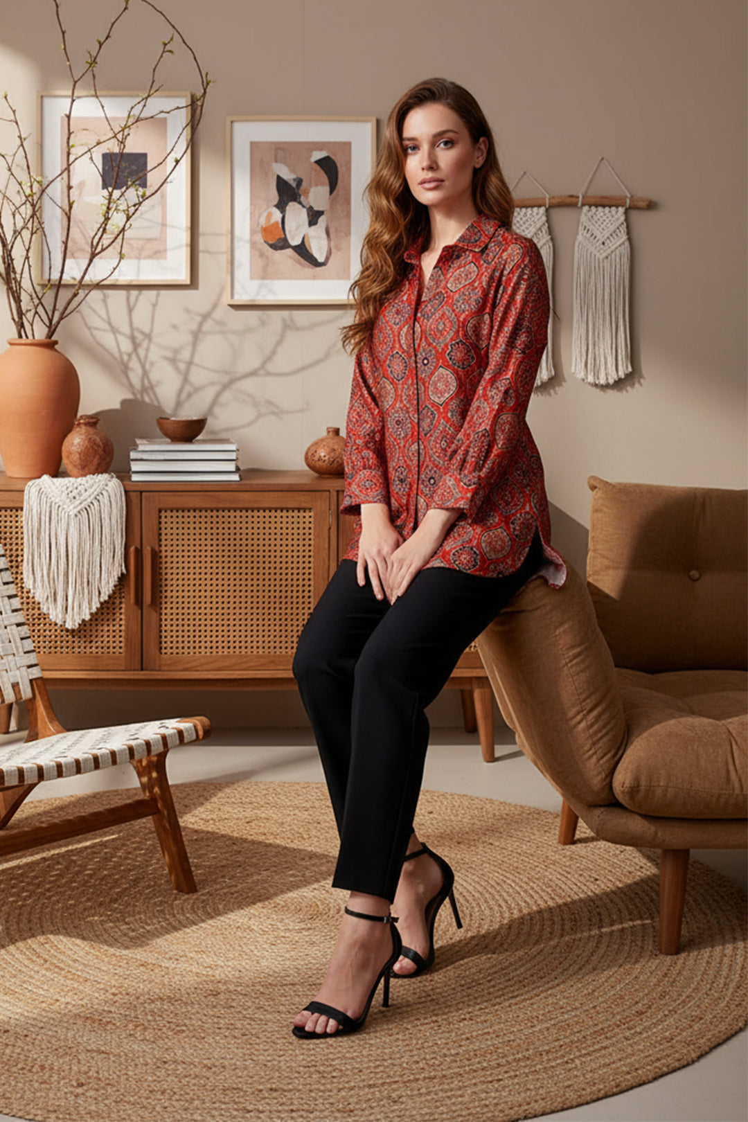 Printed Silk Top - 011