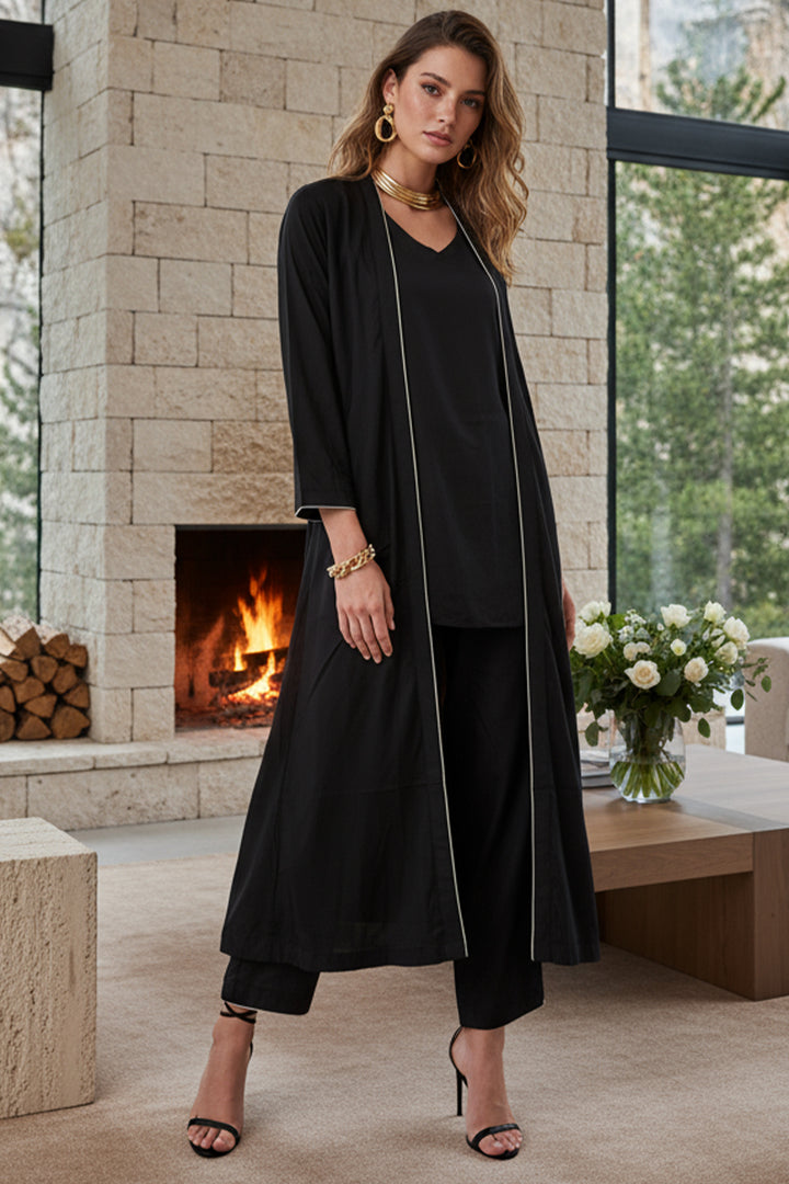 Black Cambric Layered Dress