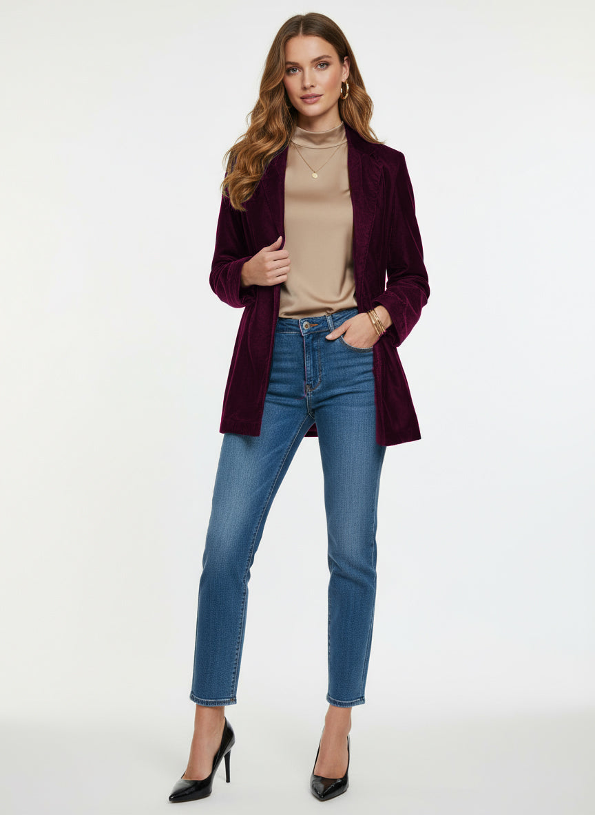Plum Velvet Coat