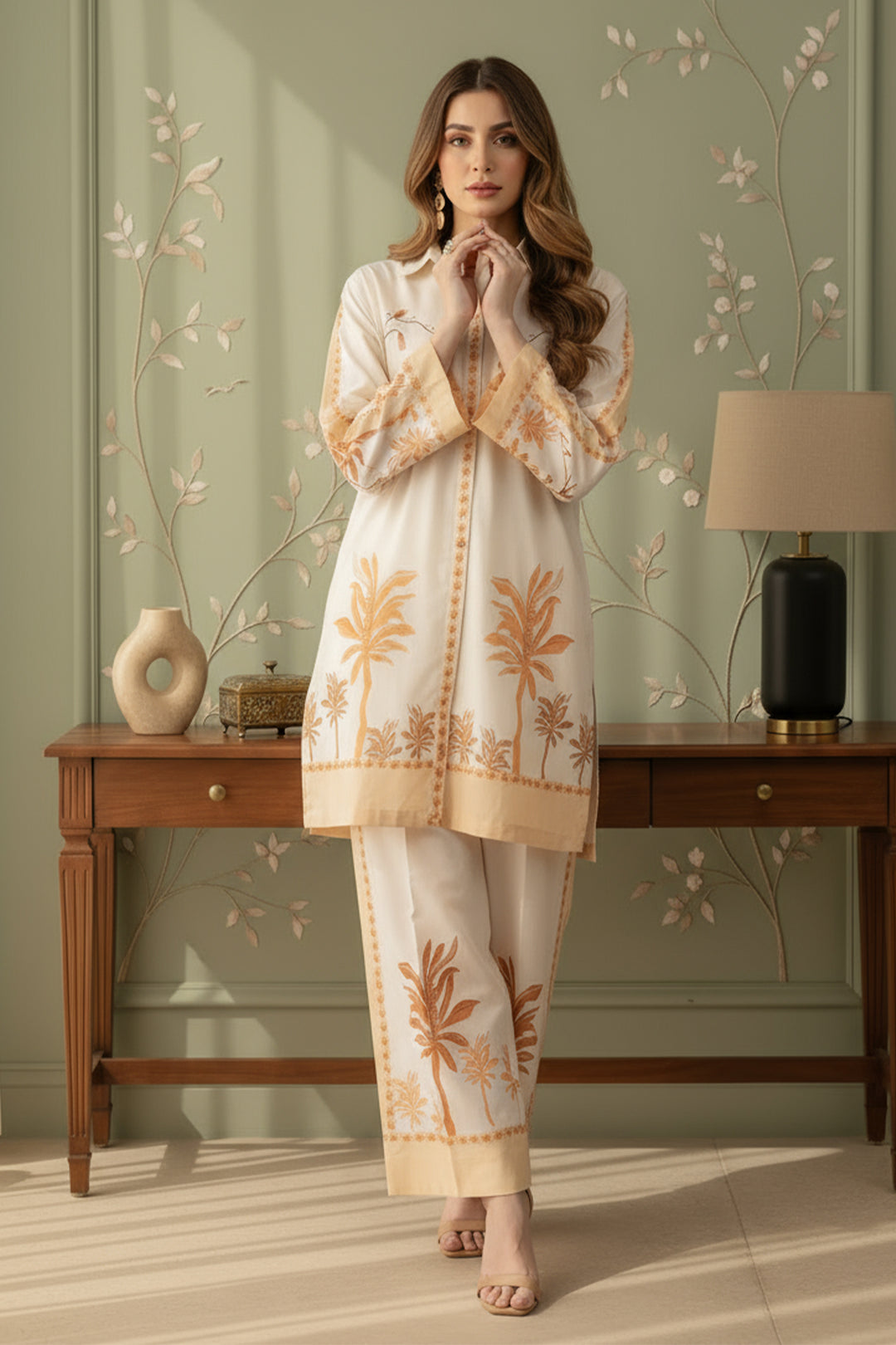 2 Piece Printed  Suit - 64