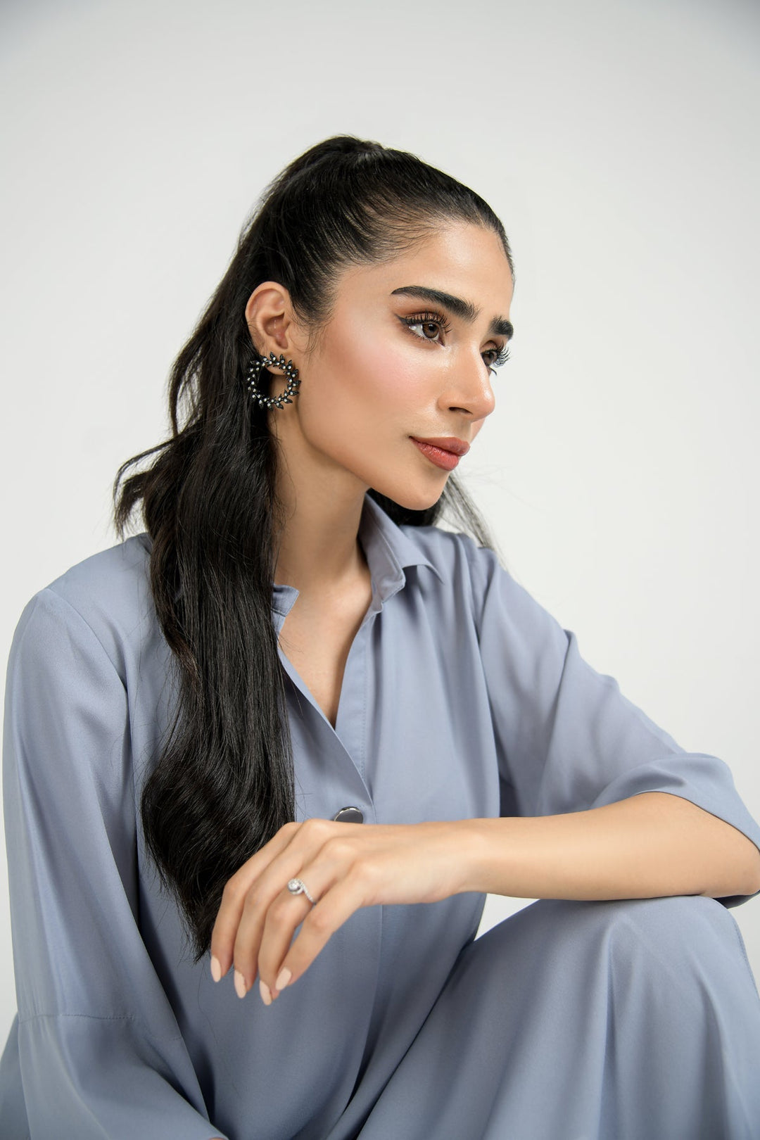 Elegant Crepe Dress - 02 - Peach Republic