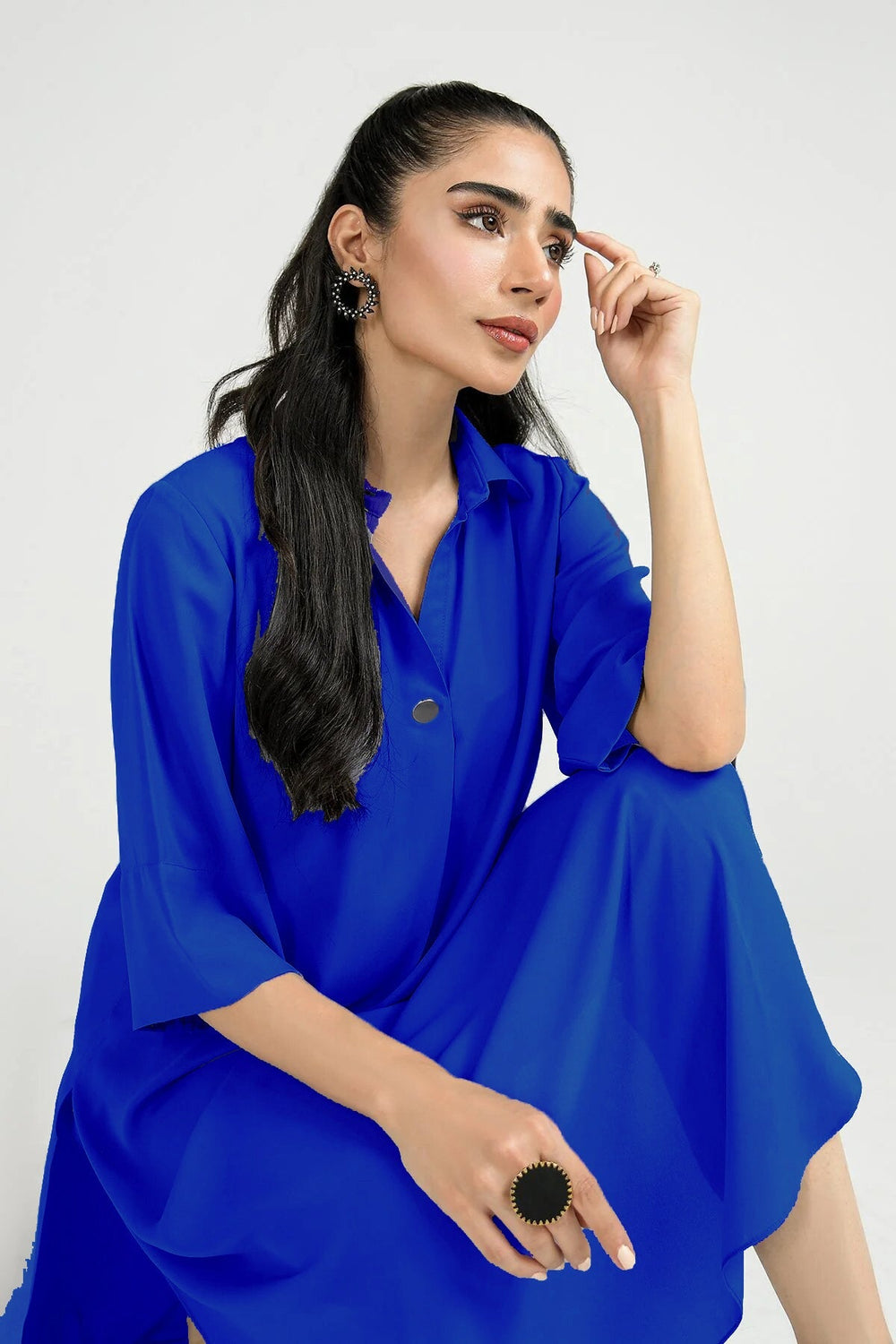Elegant Crepe Dress - 02 - Peach Republic