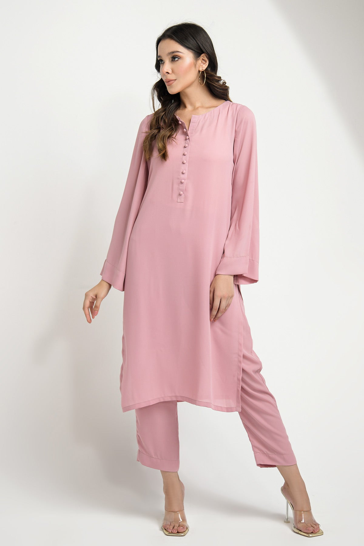 Elegant Tea Pink Grip Dress - Peach Republic