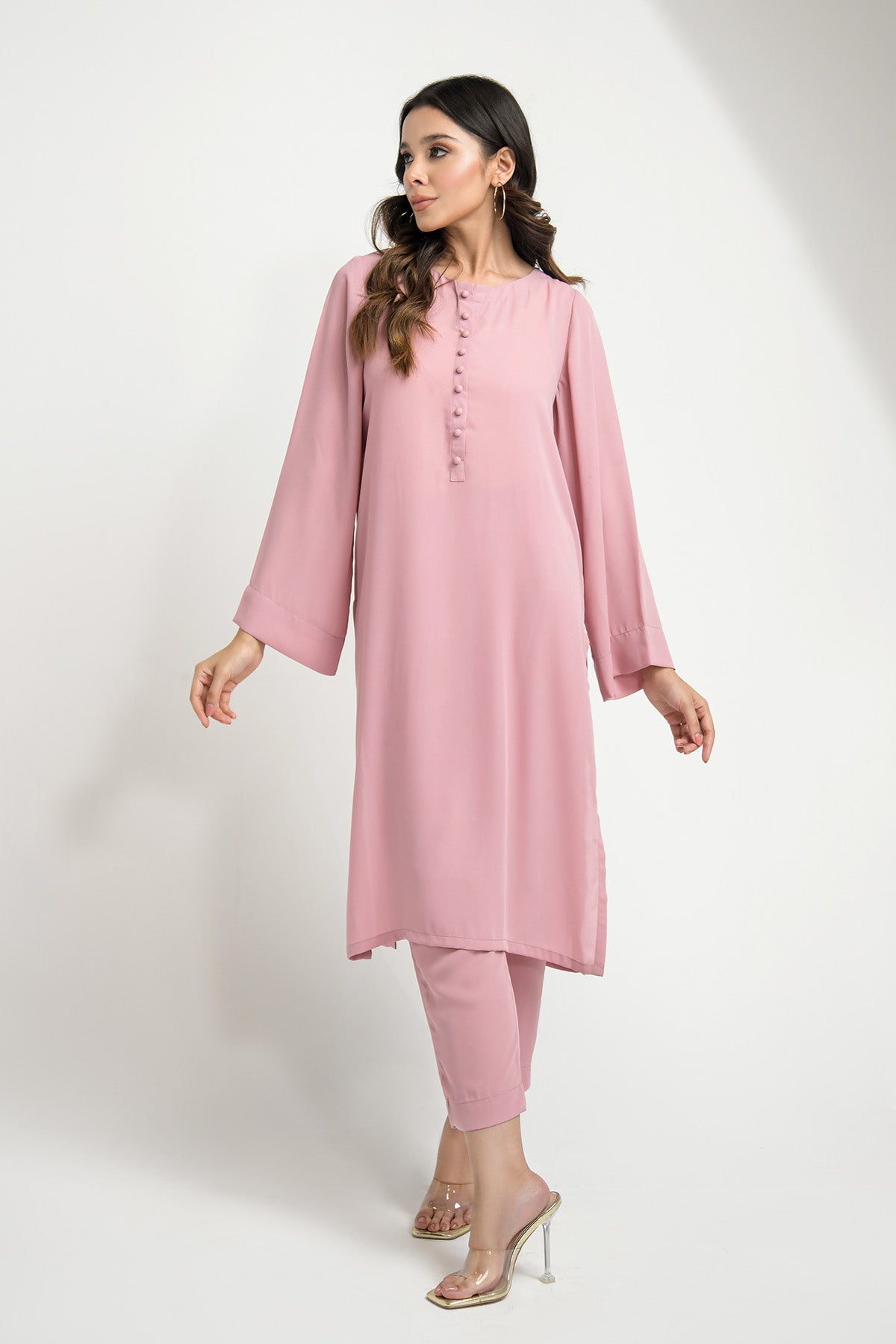 Elegant Tea Pink Grip Dress - Peach Republic