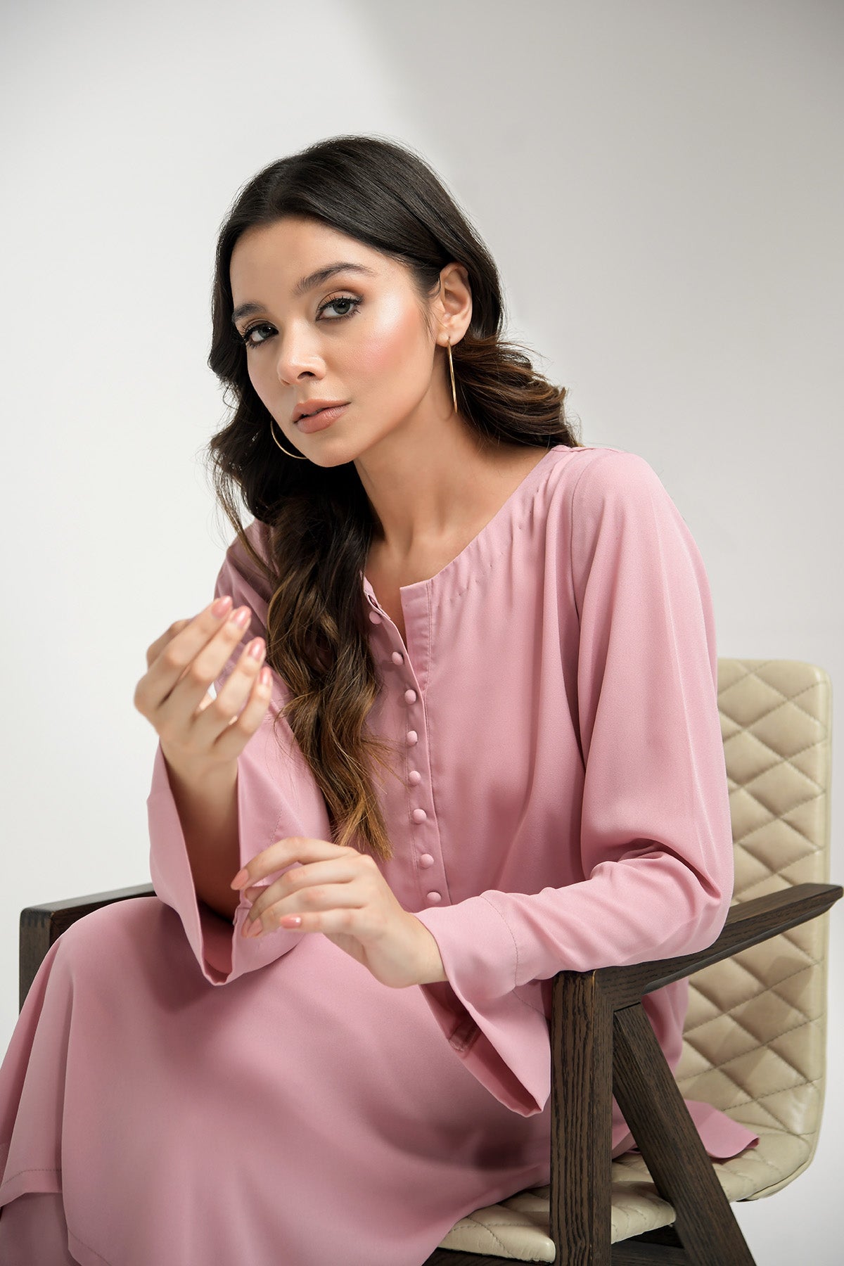 Elegant Tea Pink Grip Dress - Peach Republic