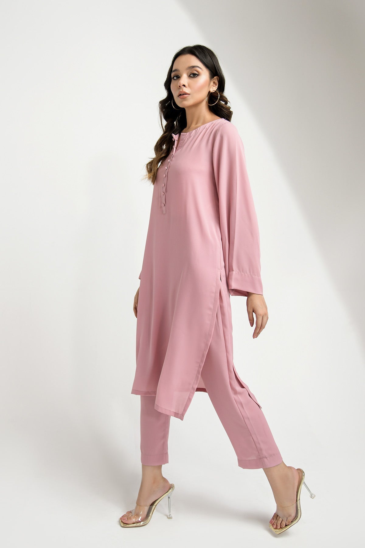 Elegant Tea Pink Grip Dress - Peach Republic