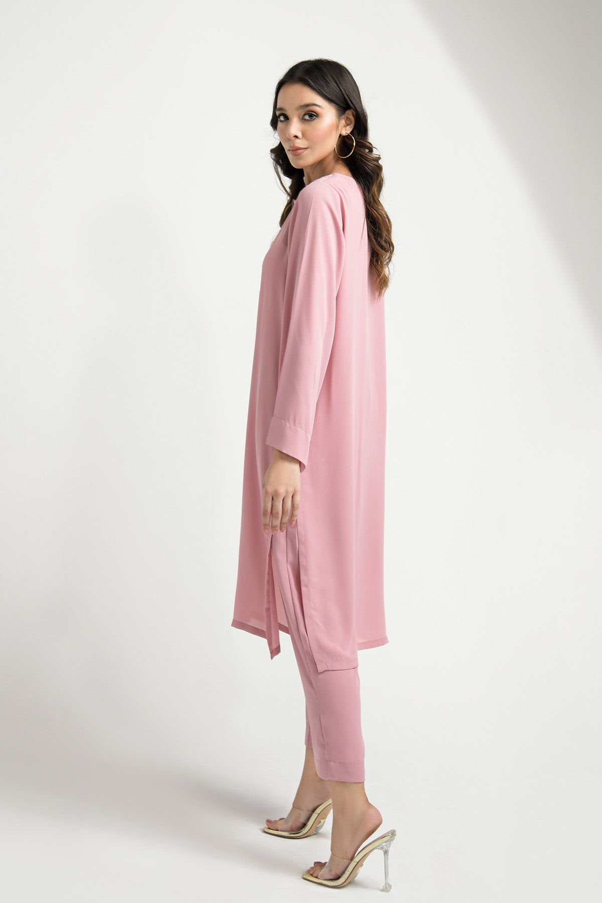 Elegant Tea Pink Grip Dress - Peach Republic