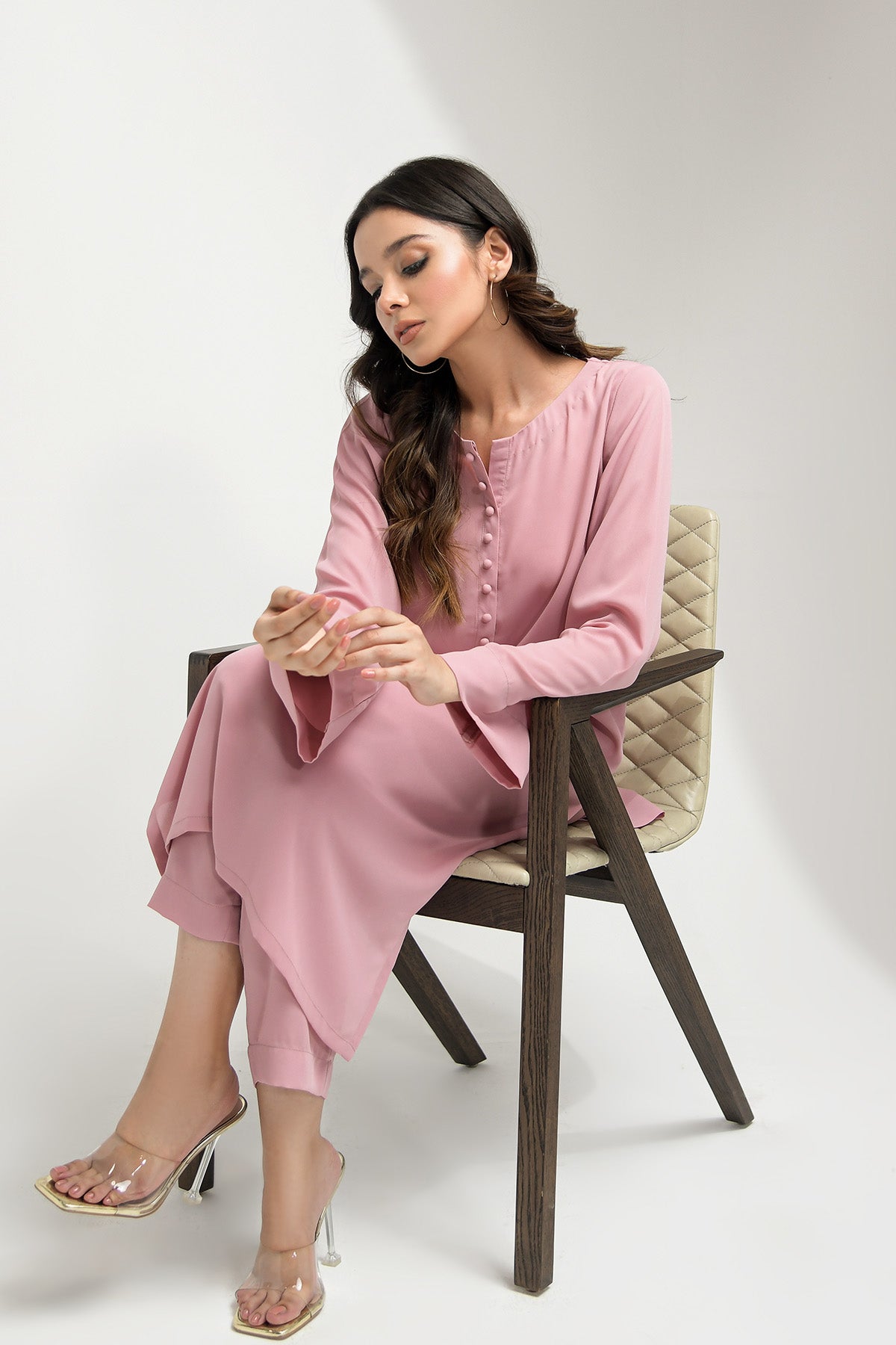 Elegant Tea Pink Grip Dress - Peach Republic