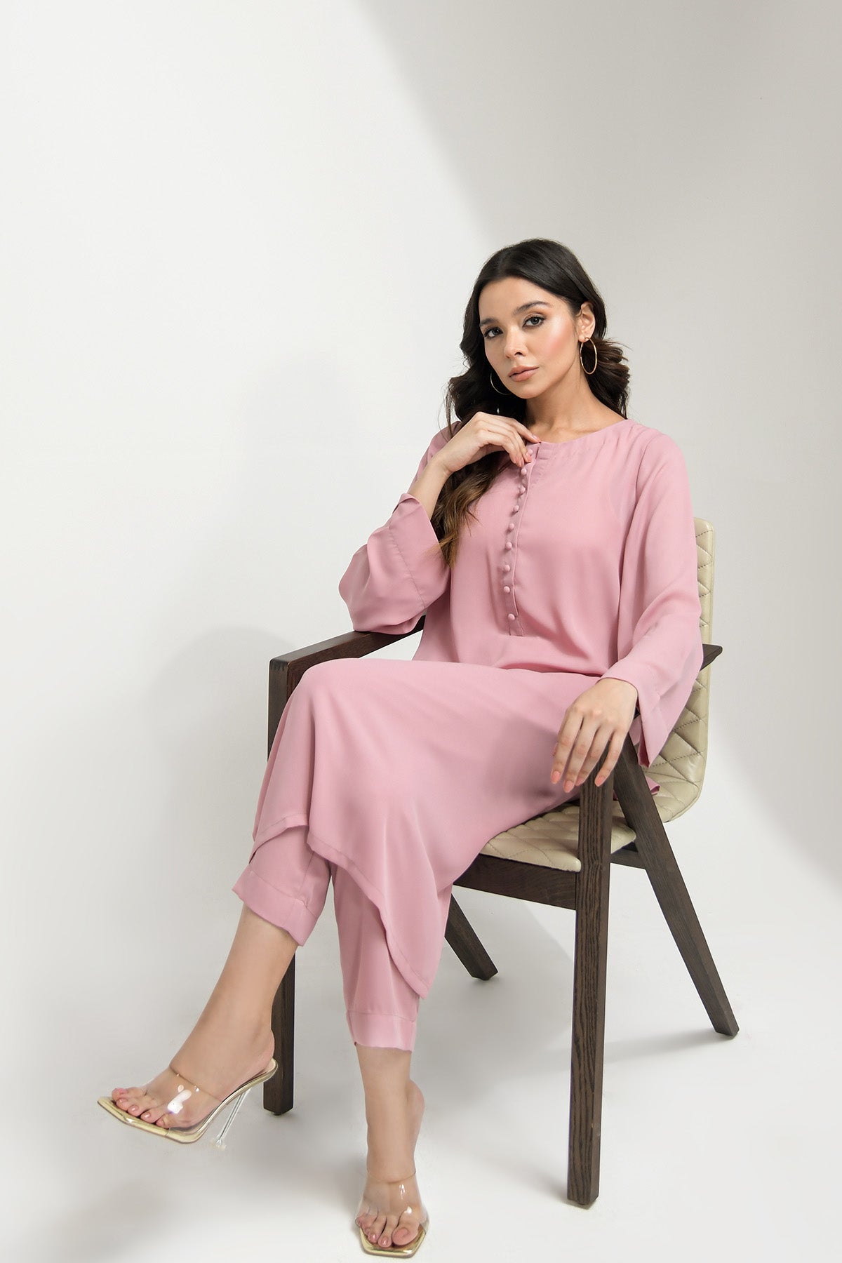 Elegant Tea Pink Grip Dress - Peach Republic