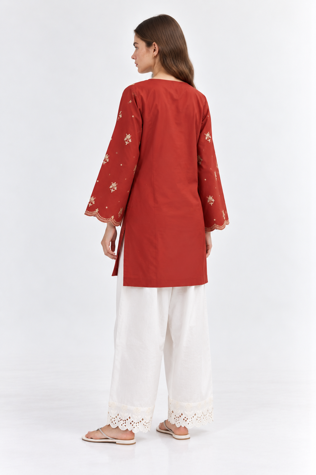 Embroidered Clay Ensemble back view