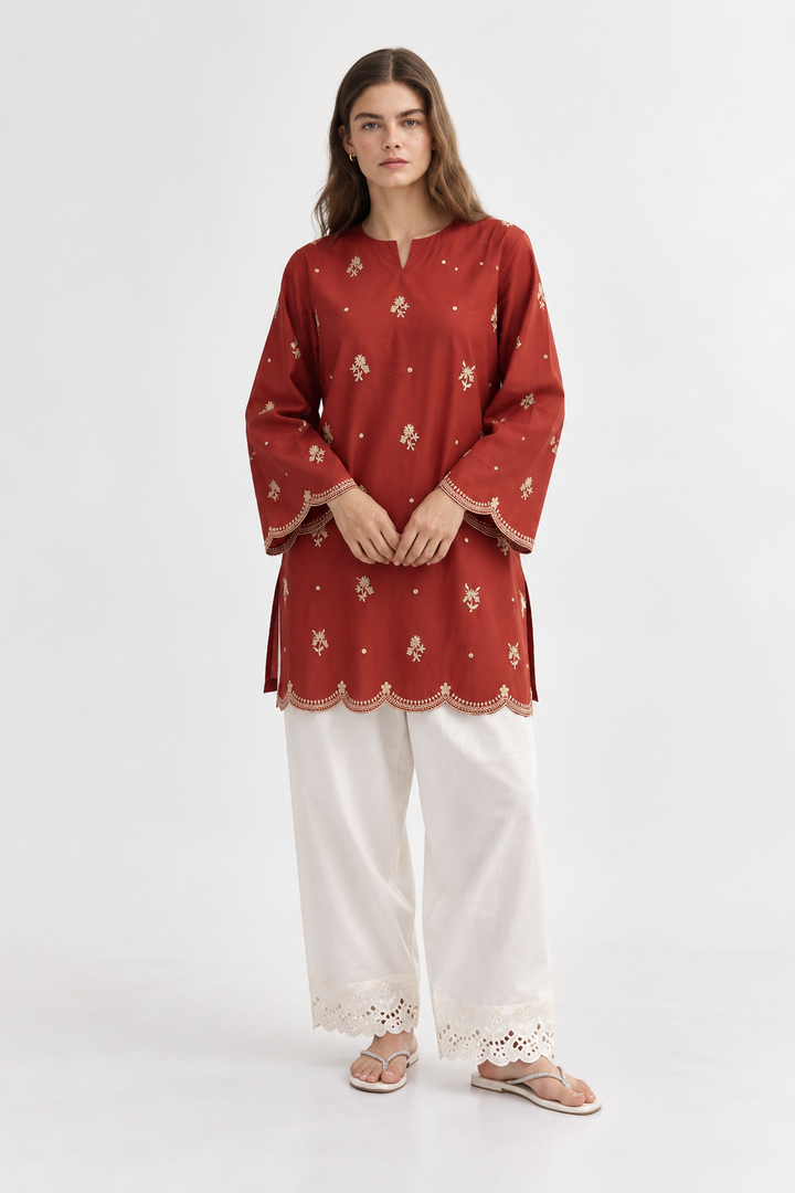 Embroidered Clay Ensemble front pose