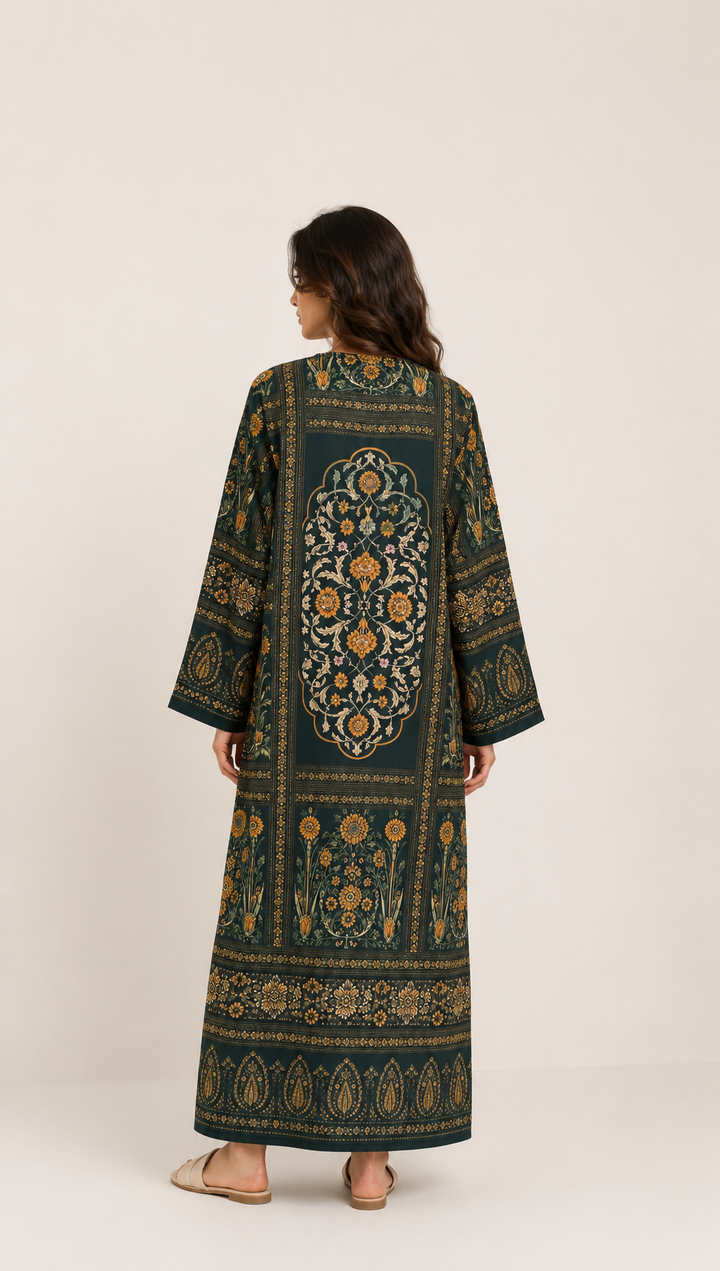 Emerald Tapestry Kaftan - Back view