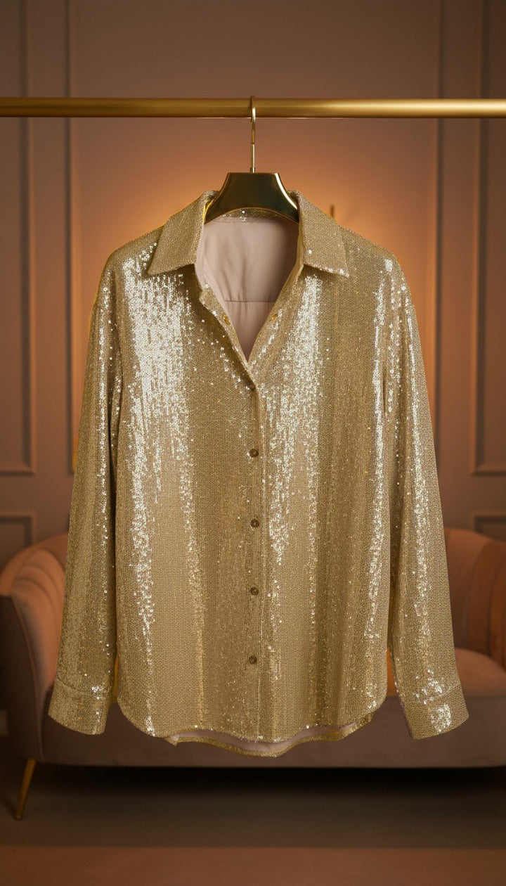 Sequin Collared Shirt - 01