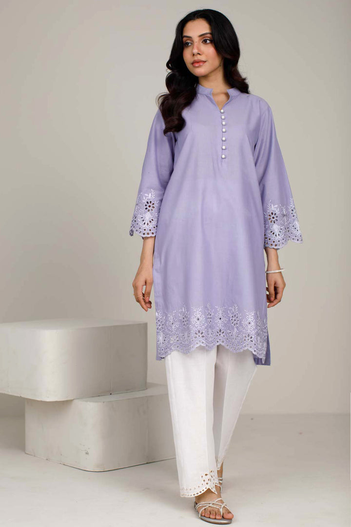 Lilac Schiffli Contrast 2-Piece set