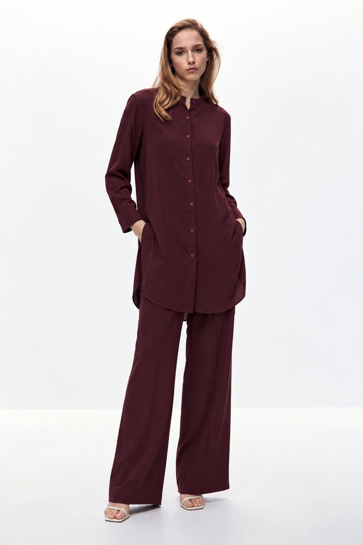 Burgundy Button-Down Co-ord