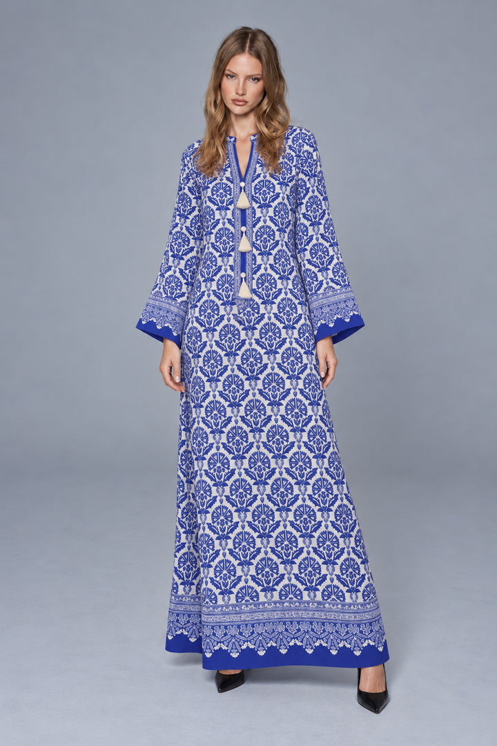 Ivory Blue Kaftan