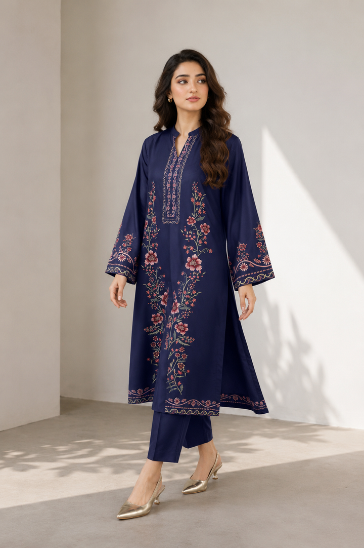 Navy Blue Bloom Co-ord Set