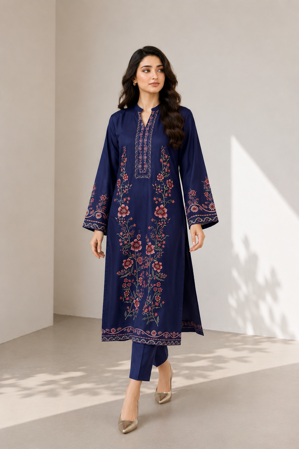 Navy Blue Bloom Co-ord Set