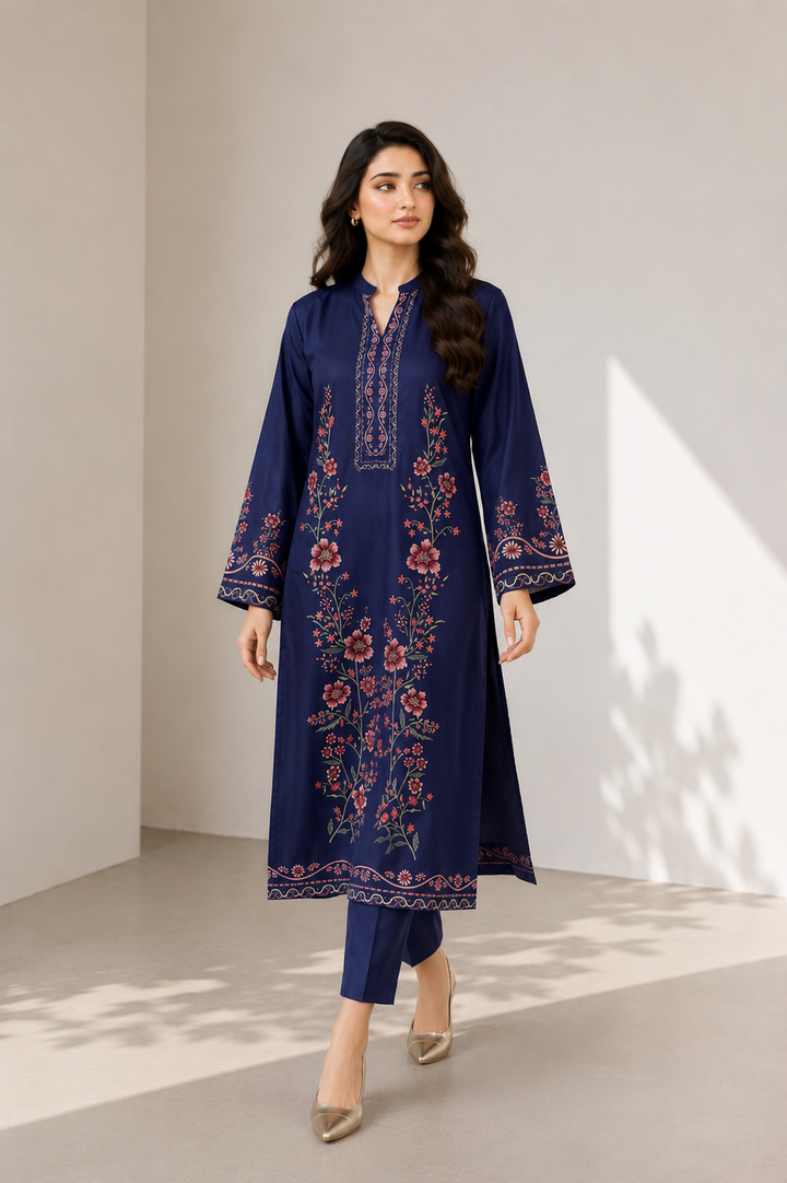 Navy Blue Bloom Co-ord Set
