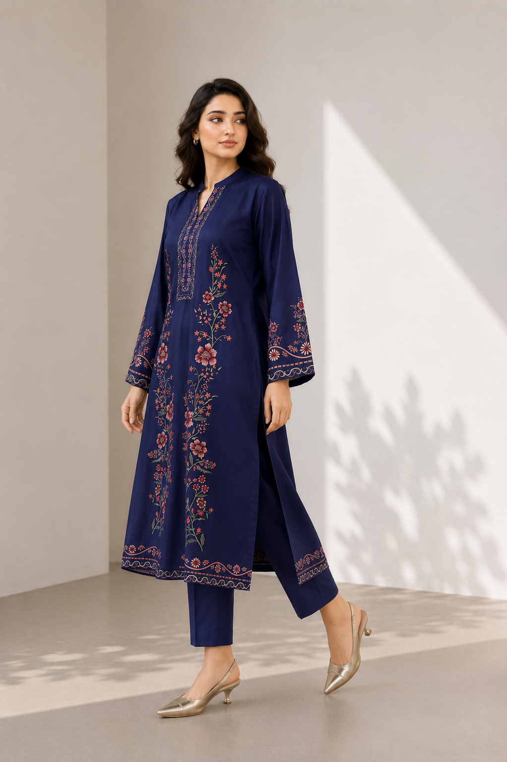Navy Blue Bloom Co-ord Set