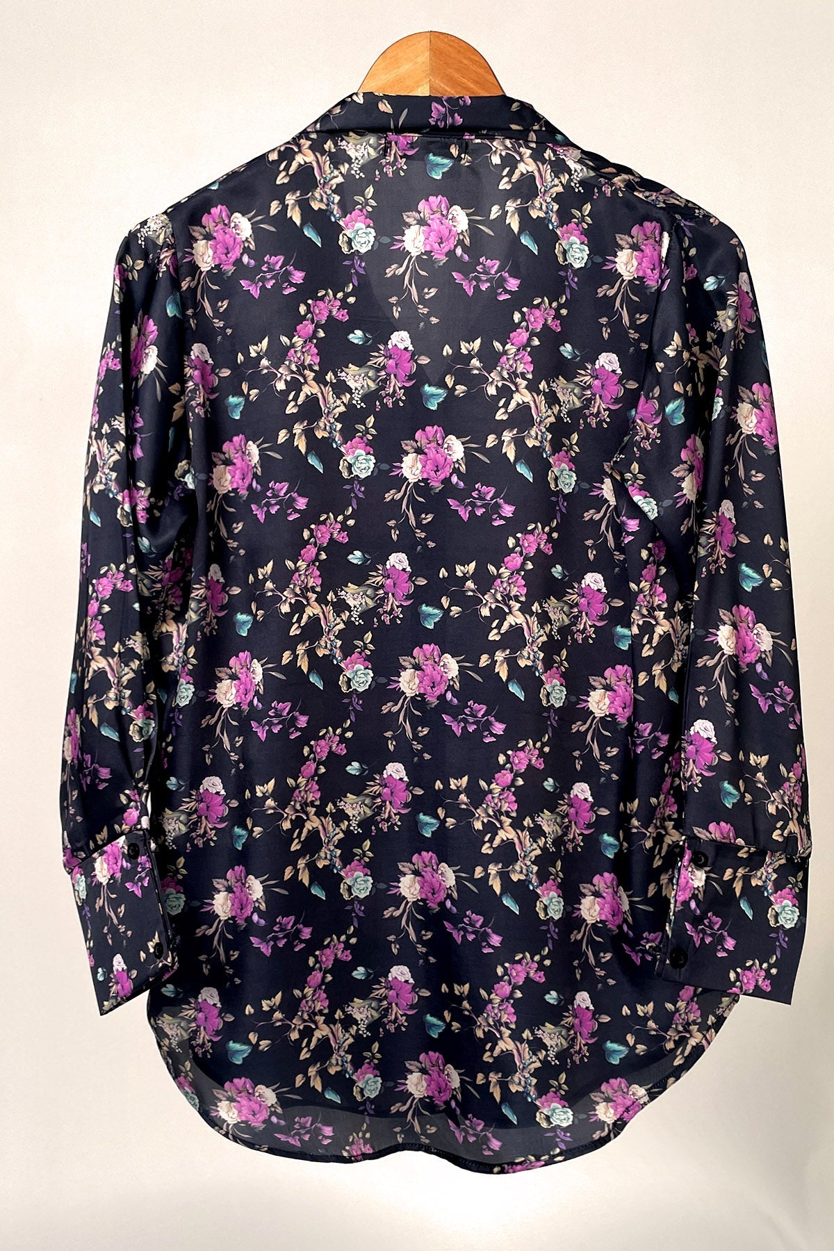 Floral Print Silk Shirt - 03 - Peach Republic