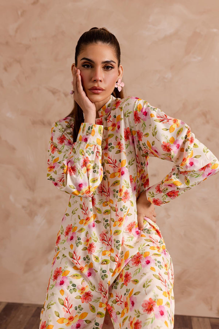 Floral Printed dress - 02 - Peach Republic