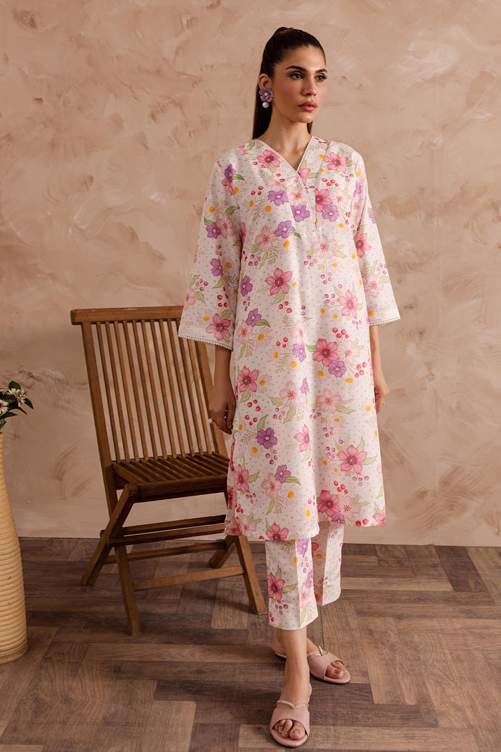 Floral Printed dress - 03 - Peach Republic